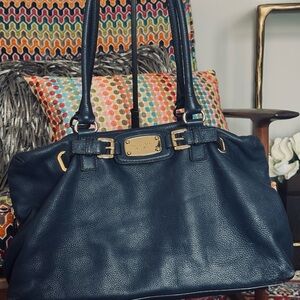 Michael Kors Pebbled Leather Navy Bag